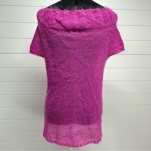 Benetton Magenta Mohair Pullover Loose Knit Vest Size Small - Medium